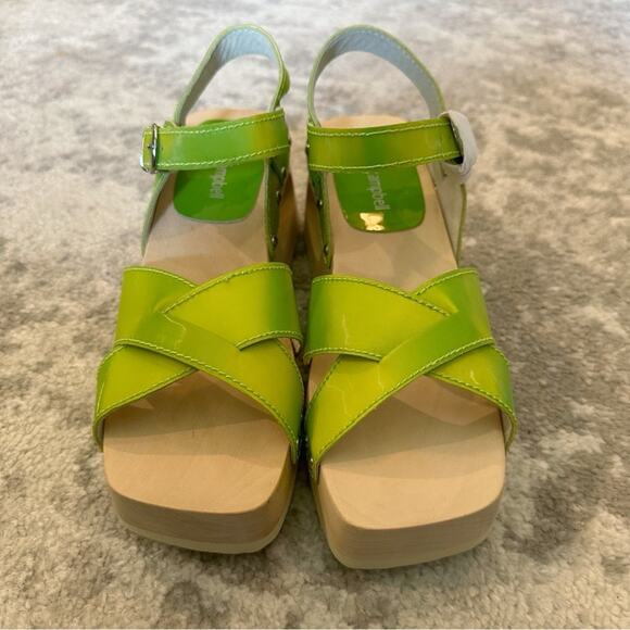 JEFFREY CAMPBELL Spiced Wood Wedge Sandals Lime Green - Picture 5 of 8
